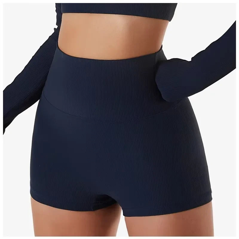 Women’s Seamless Yoga Set with Padded Sports Bra & Workout Shorts
